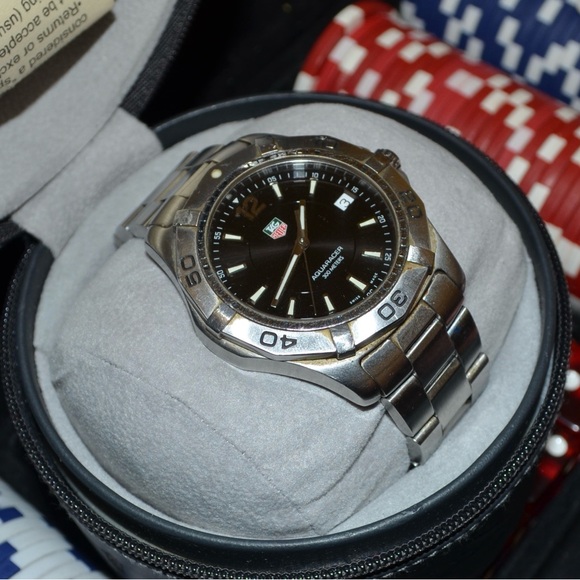 TAG Heuer Aquaracer Black Dial Silver Watch - Picture 2 of 7